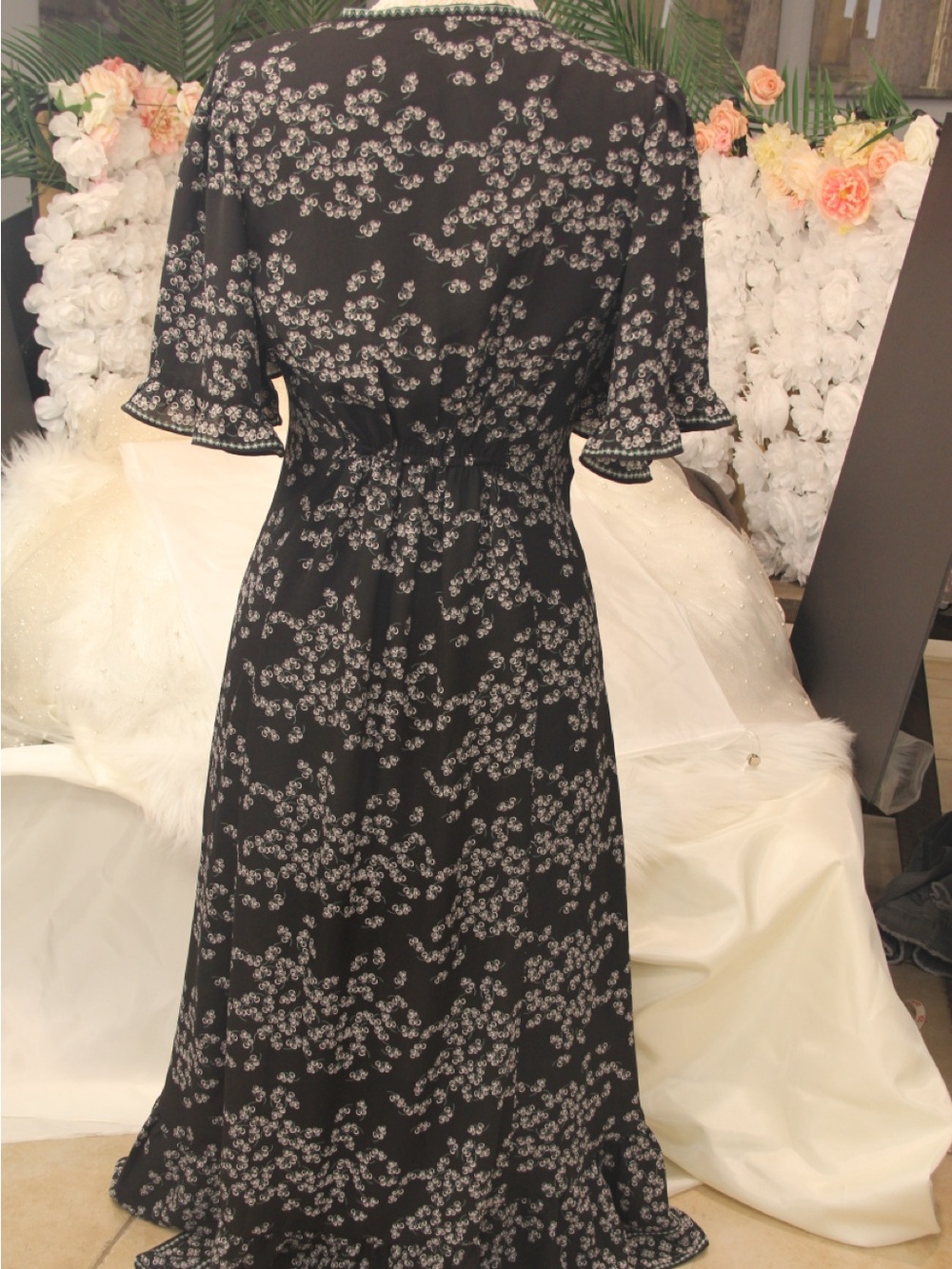 Max Studio Black and White Floral Dress - Picture 9 of 13